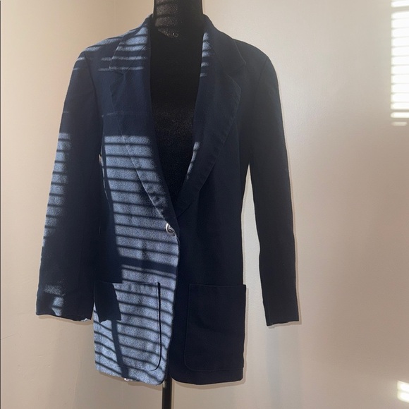 Vintage Pendleton Wool Blazer Navy Blue Single Button Jacket Women’s - Picture 8 of 11